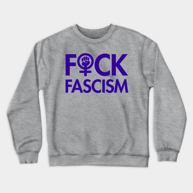 FCK Fascism - censored - purple Crewneck Sweatshirt by Tainted